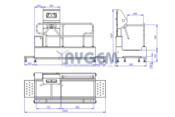 HAND AND FOOT DISINFECTION UNIT WITH TURNSTILE