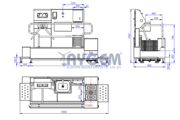 VERTICAL BRUSHED- HAND AND FOOT  DISINFECTION UNIT WITH SINK 