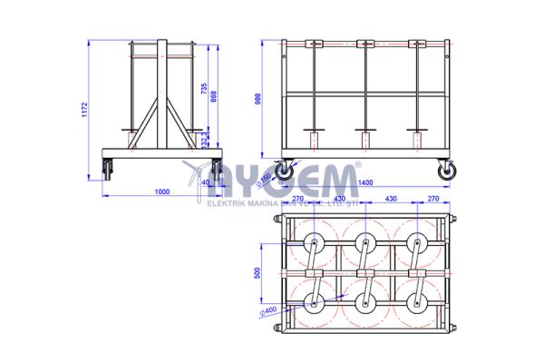 BATON   ROTARY MEAT  HANDLING TROLLEY