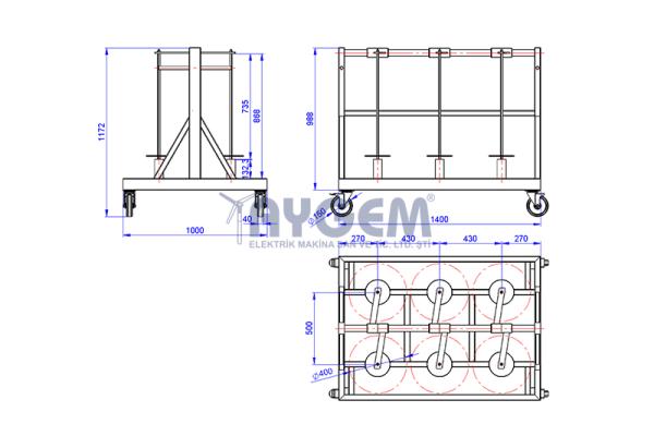 BATON   ROTARY MEAT  HANDLING TROLLEY