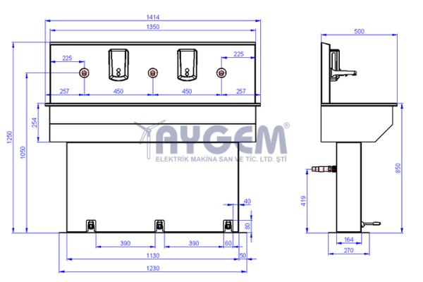 ECONOMICAL SERIES PEDAL OPERATED WASHBASIN