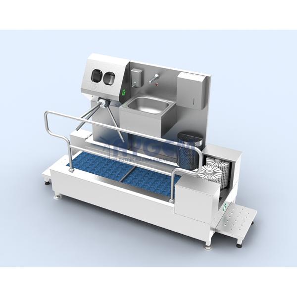 VERTICAL BRUSHED- HAND AND FOOT  DISINFECTION UNIT WITH SINK 