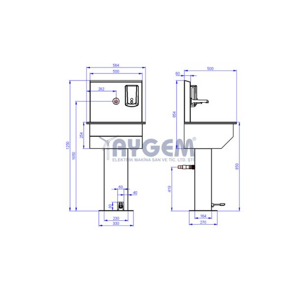 ECONOMICAL SERIES PEDAL OPERATED WASHBASIN
