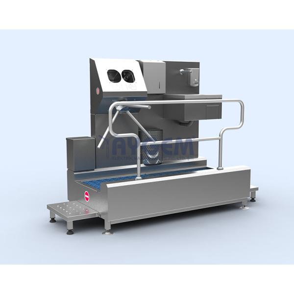 HAND AND FOOT DISINFECTANT LINE WITH DOUBLE SINK TURNSTILES