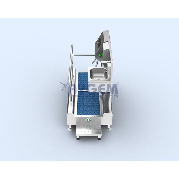 HAND AND FOOT DISINFECTANT LINE WITH DOUBLE SINK TURNSTILES