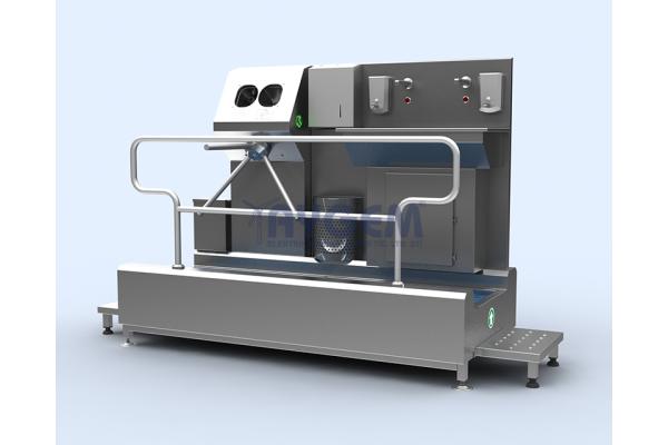 ECONOMICAL HAND AND FOOT DISINFECTANT LINE WITH SINK AND TURNSTILES