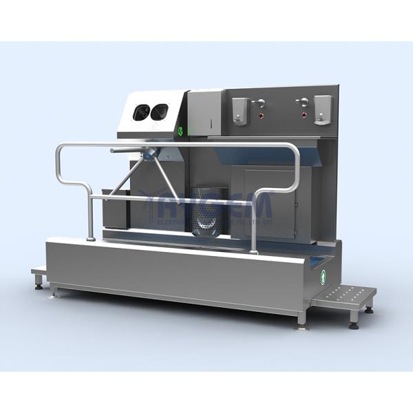 ECONOMICAL HAND AND FOOT DISINFECTANT LINE WITH SINK AND TURNSTILES