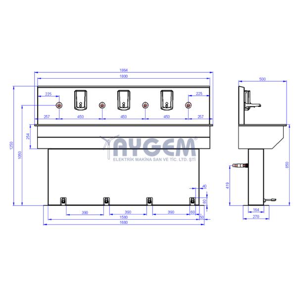 ECONOMICAL SERIES PEDAL OPERATED WASHBASIN