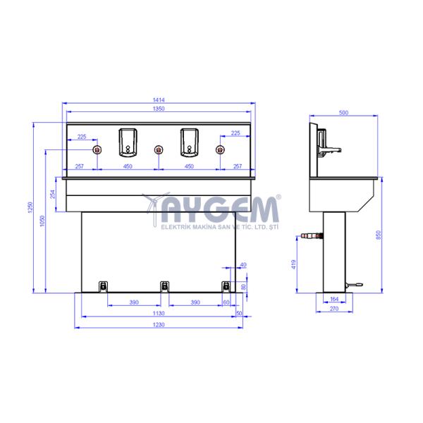 ECONOMICAL SERIES PEDAL OPERATED WASHBASIN