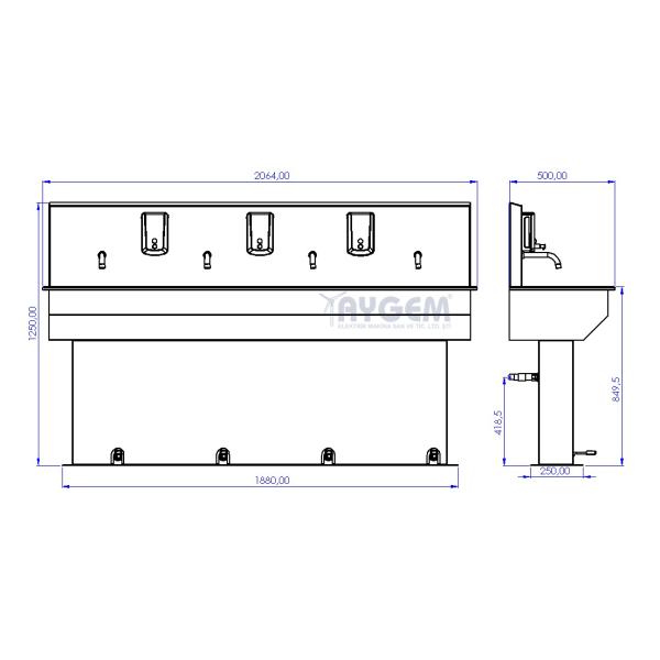 ECONOMICAL SERIES PEDAL OPERATED WASHBASIN