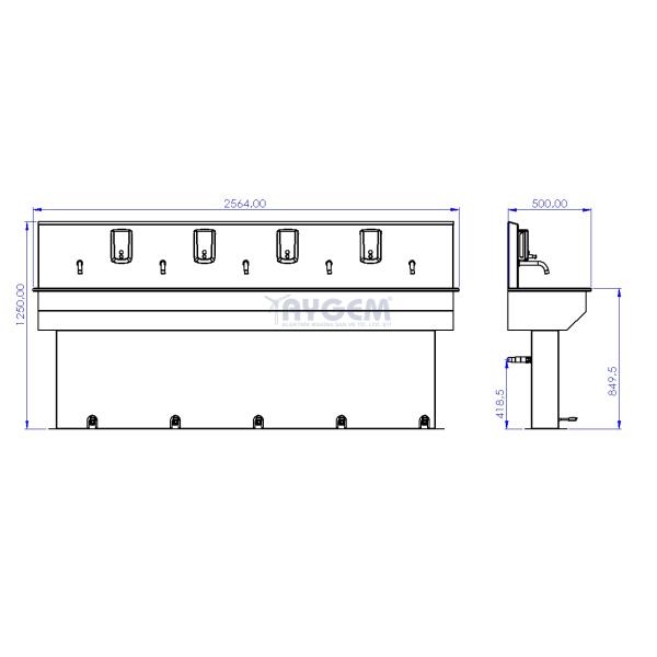 ECONOMICAL SERIES PEDAL OPERATED WASHBASIN