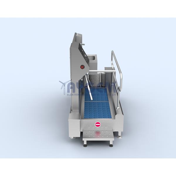 VERTICAL BRUSHED- HAND AND FOOT  DISINFECTION UNIT WITH SINK 